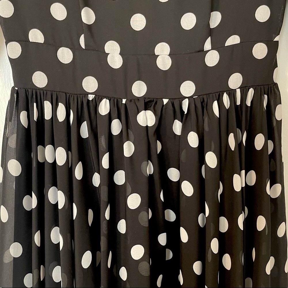 Floryday Women's Chiffon Polka Dot Half Sleeve Maxi Dress - Picture 14 of 16